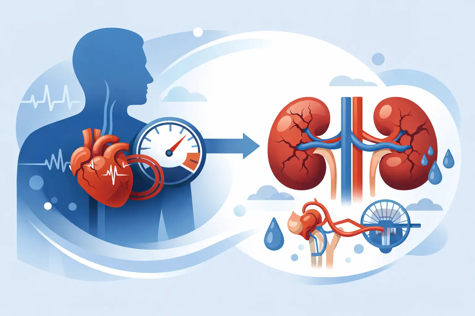 A patient having their blood pressure measured at a clinic, representing the connection between hypertension and kidney health